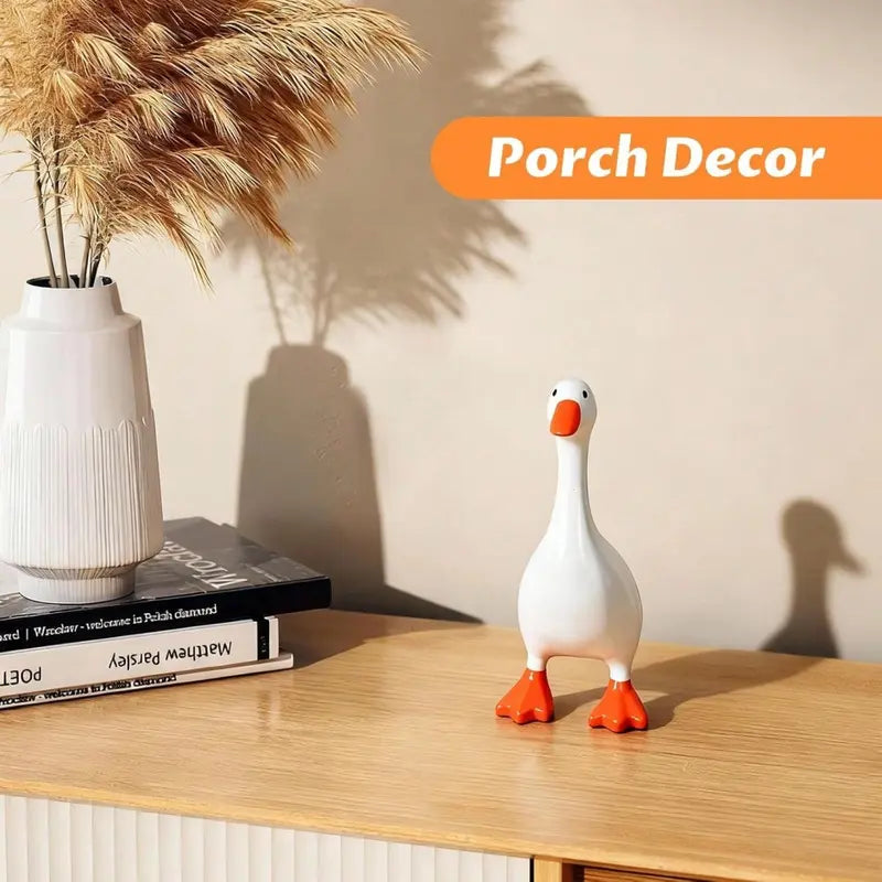 7 Inch Magnetic Goose Desk Organizer, Cute Resin Duck Statue with Magnetic Beak for Keys, Paper Clips and Small Tools, Funny Tabletop Decor for Home Office, Bedroom, Entryway, Dorm and Coworker Gift