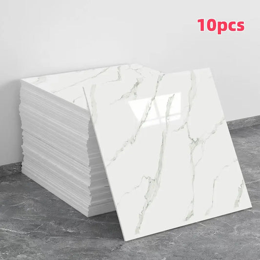 10pcs/20pcs Faux Tile Self-Adhesive Wall Stickers, Marble Tile Stickers, Interior Stickers, Wall Stickers Decorations, Waterproof Kitchen and Bathroom Decor, Residue-Free, Easy Installation, Durable Design, DIY Home Decoration