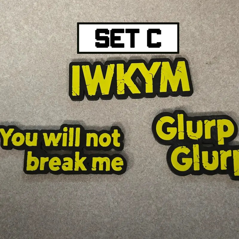 Chunky DungeonCrawler Carl Magnets! 13 quotes available, 3 unique thick magnets per set or buy a single! Strong neodymium magnets, holds multiple pieces of paper on fridge. These magnets are chonky to give depth. Works on cars (or anything metal) also. De