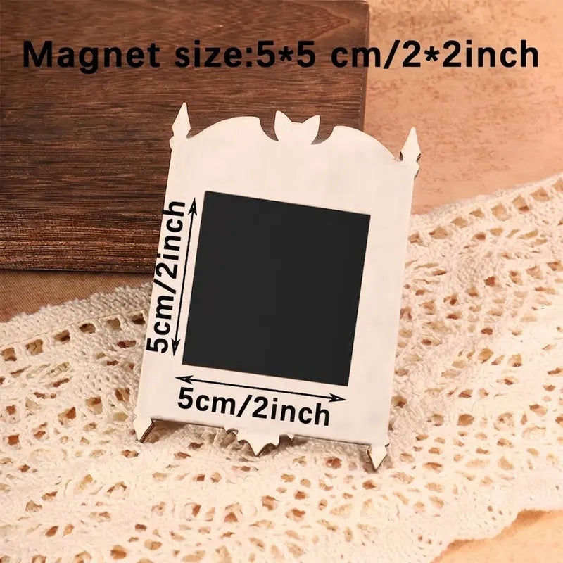 3.6 inches Palm Size Gothic Bat Wing Vampire Iron Antique Rectangle Magnetic Mini Framed Art Fridge Magnet - Full Magnet, Secure, Decor, Playful Fantasy Characters, Quirky Gift for Bestie, Boxing Bunny Kitchen Accent