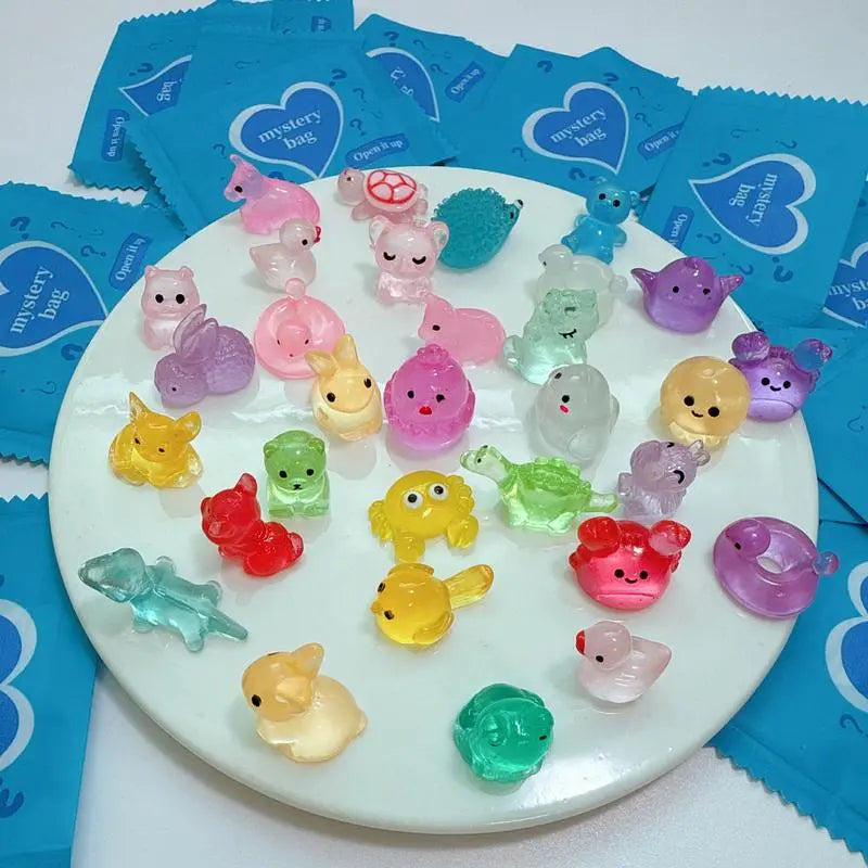 40Pcs Unisex Glow In The Dark Animal Shape Fairy Resin Mini Models - Safe Adult Collectible Figurines, Dollhouse Decor, DIY Crafts Supplies, Gift-Ready Party Favors (Assorted Designs)