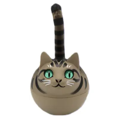 Roly Poly Cat Gacha Capsule, Wobble Cat Figurine with Following Eyes, Desktop Ornament, Car Dashboard Decor, Collectible Toy for Cat Lovers