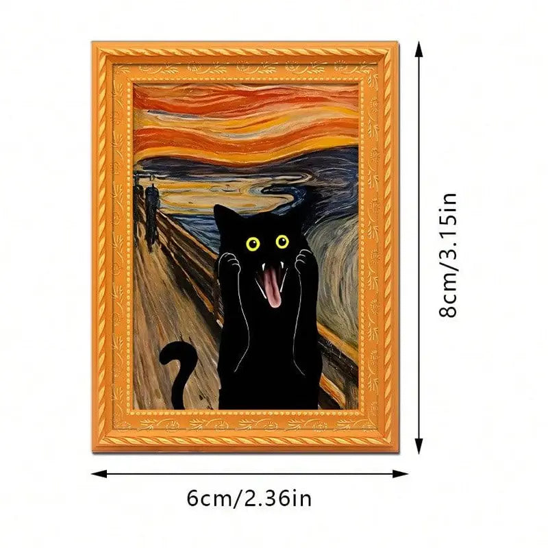 5 Pieces Cute Cat Portrait Fridge Magnet Mini Photo Frame 3.15inch*2.35inch Refrigerator Magnet Decor