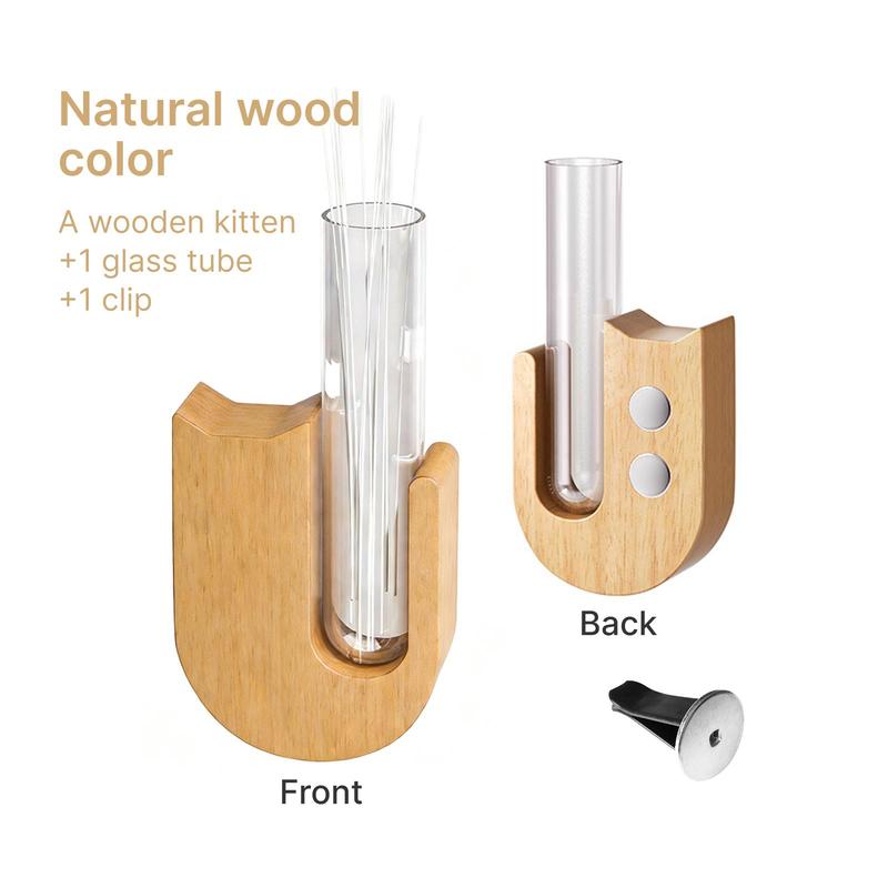 Walnut Wooden Curved Cat Whisker Storage Box - Pet Memorial Gift for Family and Friends, Single Unit Magnetic Hold Refrigerator Stick Display, Safe Handling Vent-ready Clip, Window-mountable Option, Transparent Wood View Keepsake