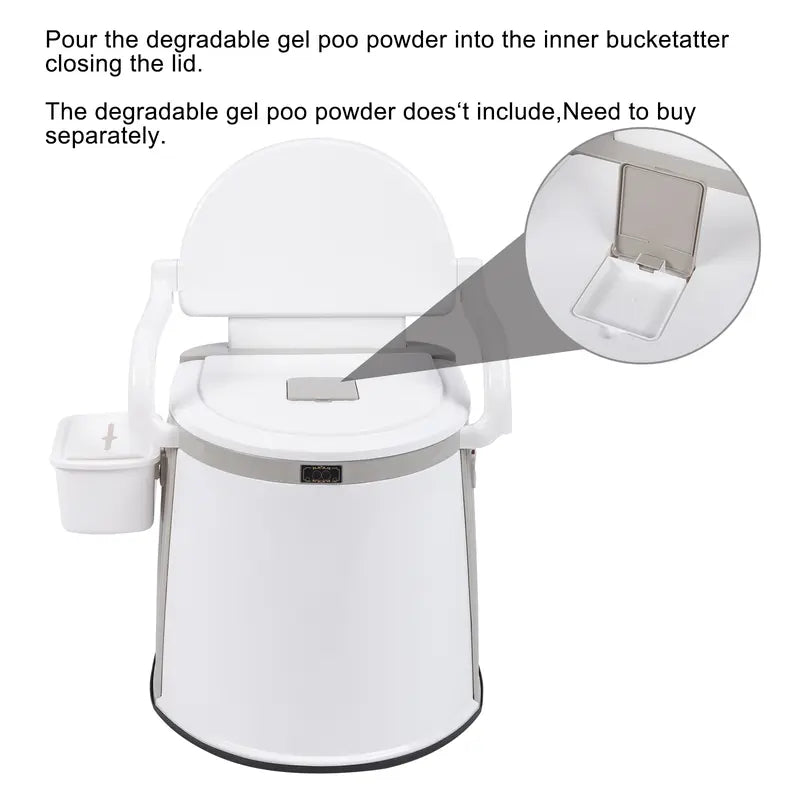 Outdoor toilet with toilet paper holder/anti-slip strip/leather cushion Suitable for outdoor RV bathrooms. Summervibes