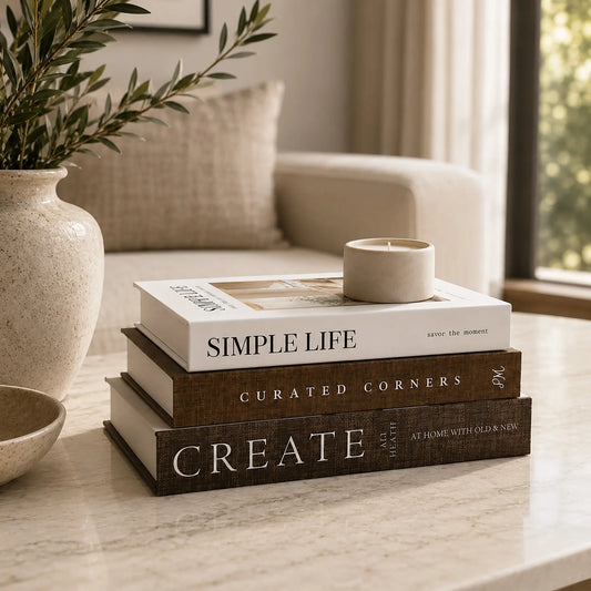 3-Piece Decorative Faux Book Set, Faux Books for Coffee Table, Living Room Accessories, Bookshelf Decor, Creative Home Decor, Luxury Faux Books for Holiday Decoration