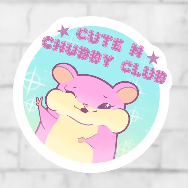 Cute & Chubby Club Sticker for Decorating Your Laptop, Skateboard or Flask - Waterproof Vinyl Decal