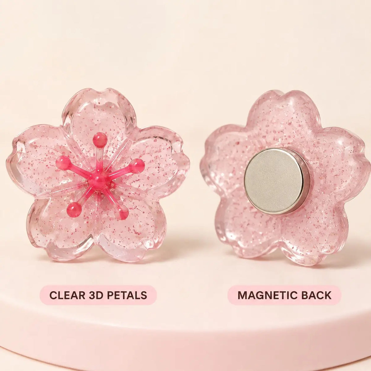Cherry Blossom Shaped Fridge Magnet, 3/6/12 Counts Cute Decorative for Office Whiteboard, Locker, Dishwasher, Kitchen and Home Decoration Magnetic Item