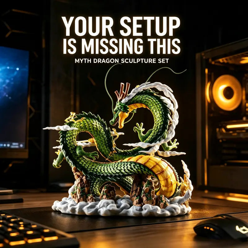 DLDA 24cm Detailed PVC Dragon Statue, Intricate-Detail Collectible Figurine, Gift-Boxed Decorative Ornaments, Room & House Decor for Collectors