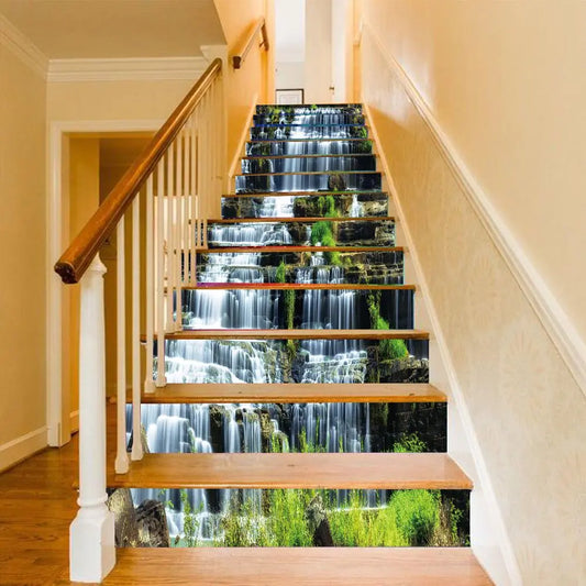 Stair sticker, tile sticker, Peel and paste stair sticker vinyl strip sticker sticker sticker waterproof Waterproof Decal removable wall sticker 100cm * 18cm * 13pcs/1 set, Decorative Wall Sticker Home Decor