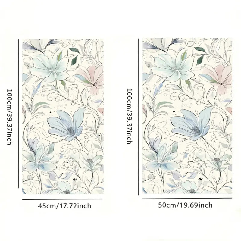 2D Flat Static Cling Floral Pattern Decorative Decal Window Film Ornament For Living Room And Bedroom Removable