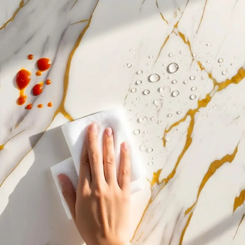 10pcs/20pcs Faux Tile Self-Adhesive Wall Stickers, Marble Tile Stickers, Interior Stickers, Wall Stickers Decorations, Waterproof Kitchen and Bathroom Decor, Residue-Free, Easy Installation, Durable Design, DIY Home Decoration