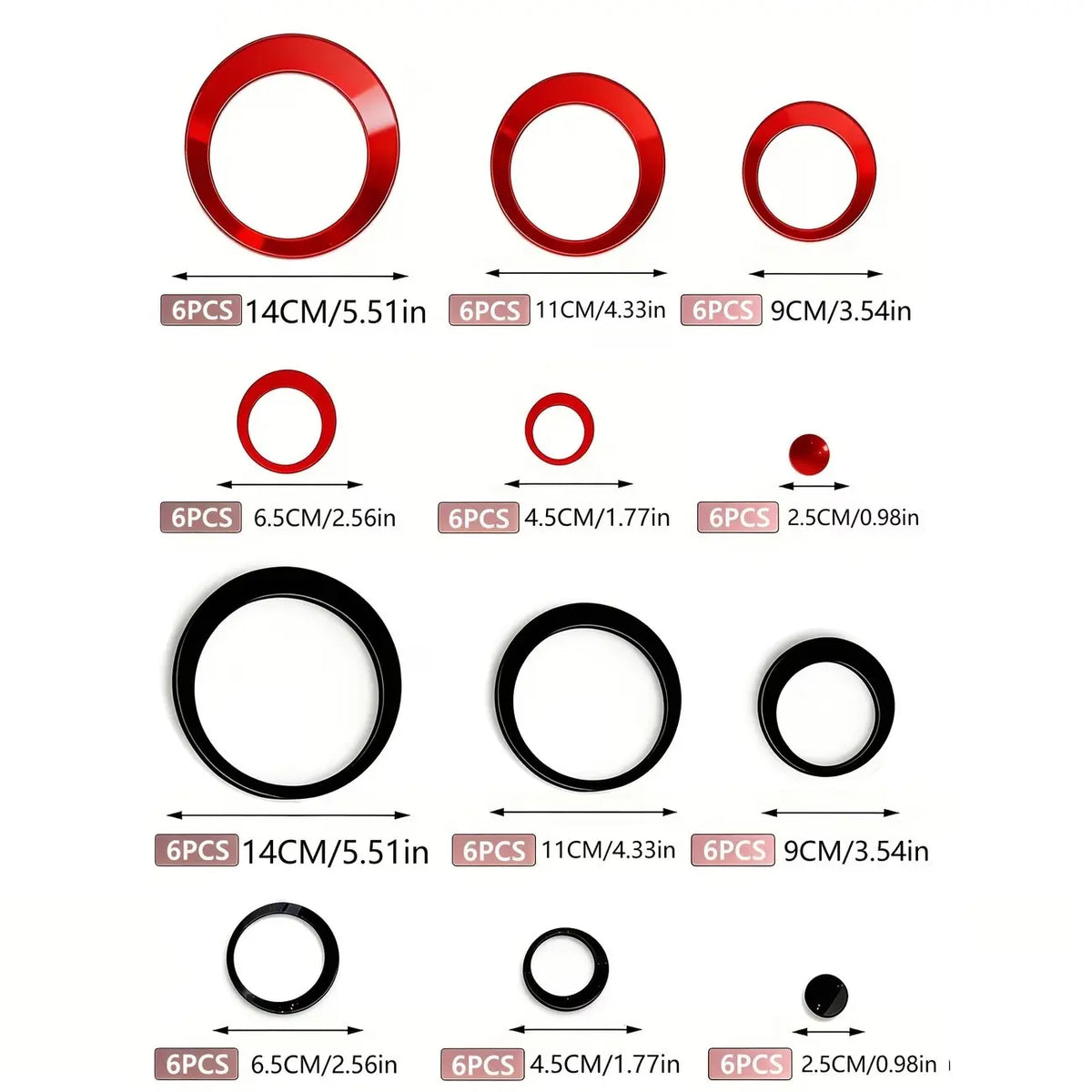 72pcs red and black hollow circular acrylic mirror wall stickers, Round Design Decorative sticker, suitable for home decoration (living room, bathroom, bedroom, lintel), DIY detachable wall stickers, Reflective