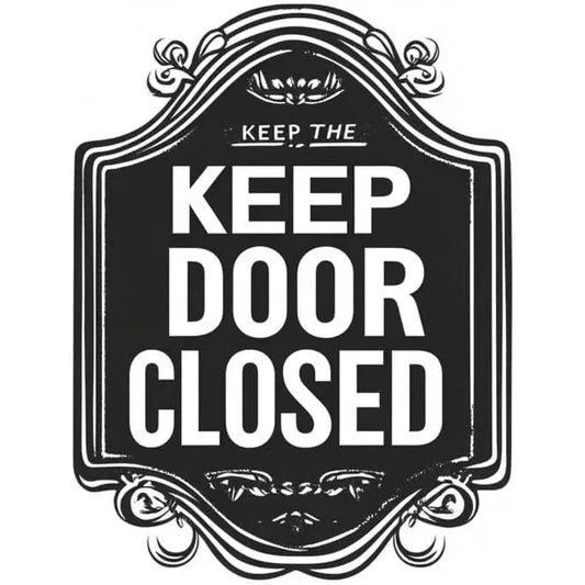 Keep Door Closed Sign Sticker – Do Not Enter Door Decal for Office, Home, Business, Classroom, Workshop – Adhesive Indoor Door Label, Black and White Wall Warning Sign, Privacy Notice Sticker for Rooms, Employees, Restrooms, Quiet Area, Restricted Access