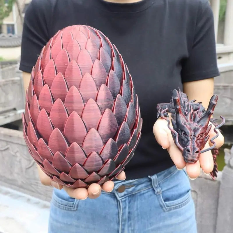 18cm Articulated 3D Printed Dragon Egg Decoration & 60cm Collectible Figurine - Home Decor, Stress Relief Articulated Fidget Figurines, Fidget Toys, Dragon Motif Ornament Gift, Fidgettoys