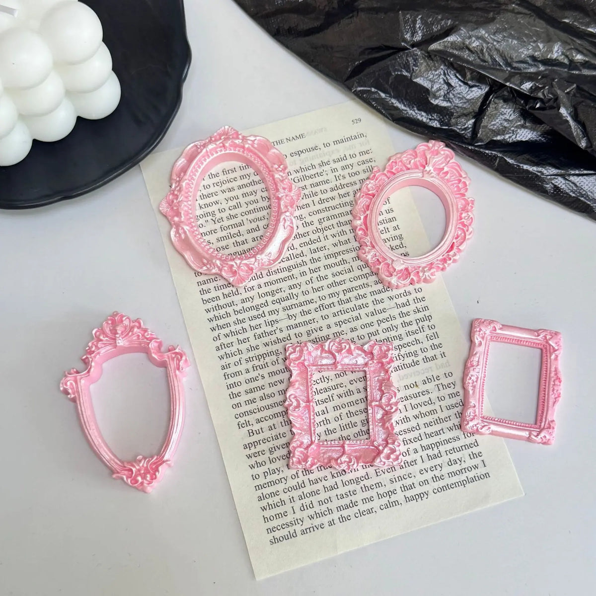 Mini Resin Small Photo Frame DIY Cream Glue Photo Magnets for Refrigerator Decoration Accessories Imitation Photo Frame Shooting Props