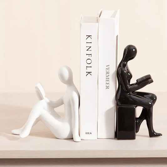 Modern Minimalist Book Stand Set of 2, Abstract Figure Design, and Statues, Ceramic Decor, Home Office Decor, Modern Home Decoration, Decoration Items, Perfect Gift for Weddings, Birthdays, Mother's Day