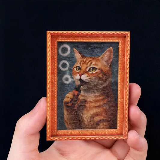 1pc Cat Fridge Magnet, Wooden Refrigerator Magnet, Refrigerator Decorating Magnets, Singing Orange Cat Refrigerator Magnet, Photo Frame Refrigerator Magnet, Fridge Door, Cat-Themed Gift for Cat Lovers, Fridge Magnets