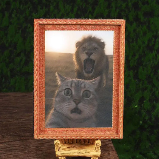 1PC Funny Cat Refrigerator Magnet, Creative Back Magnetic Fridge Magnet, Mini Photo Frame Magnet, Selfie Cat Magnet, Home Decor Gift, Photo Magnets, Cute Magnets For Fridge, Refrigerator Decorating Magnet, Decorative Fridge Magnets