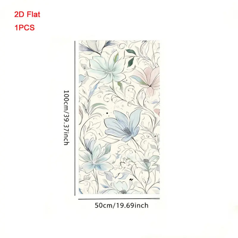 2D Flat Static Cling Floral Pattern Decorative Decal Window Film Ornament For Living Room And Bedroom Removable
