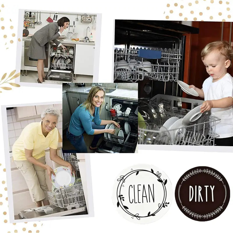 1 Pc Clean Dirty Magnet For Dishwasher,Dirty Clean Dishwasher Magnet,Clean Dirty Sign,Kitchen Organization,Home Essentials,Strong Magnet,Reversible/Double Sided,Dishwasher Magnet,Funny Kitchen Gadgets, Black ,Cute Kitchen Gadgets, Home Decor, Magnetic