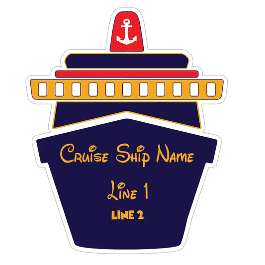 Blue Yellow Red Ship front Cruise Door Magnet - 9”| Printed Vinyl Magnet - Ideal for Cruise Ship Cabin Door, Fridge, Refrigerator & Metal Door Decor