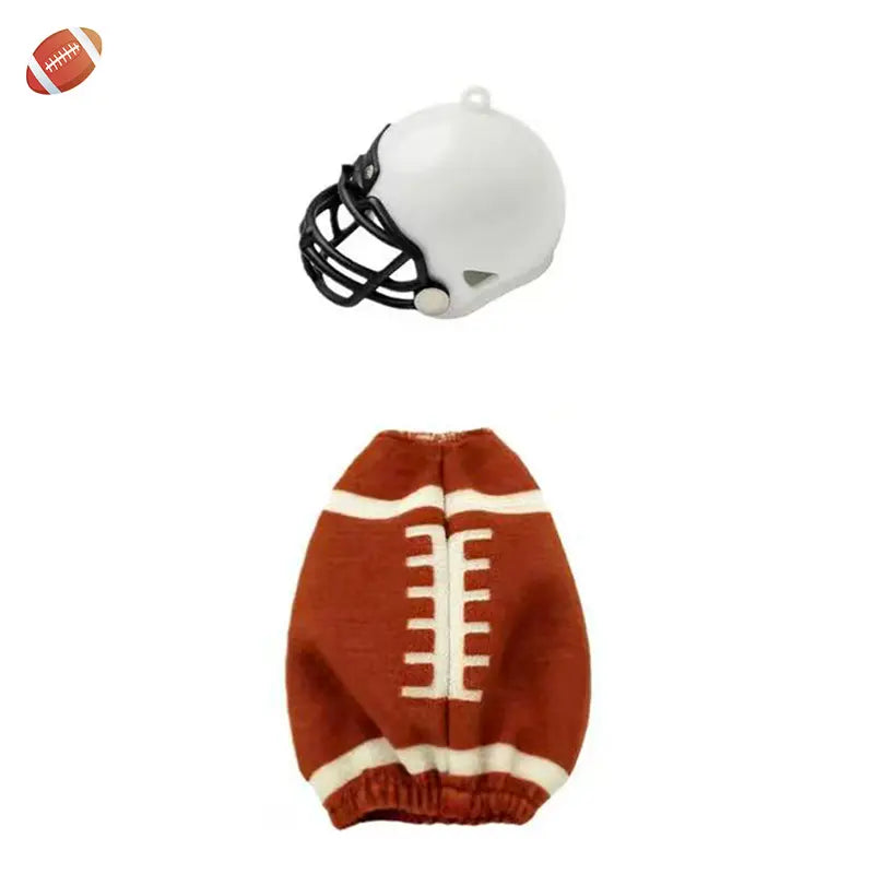 7 Inch Magnetic Desk Goose Plastic Football Costume Set (2 Pcs with Helmet & Jersey) - Cute Sport Outfit for Table Decoration, Fun Office DIY Accessory, Game Day Gift, Ornaments