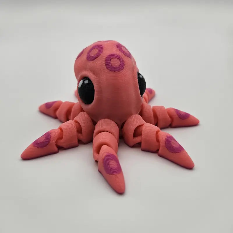 3D Printed Articulating Blue-Ringed Octopus Figurine Great Gift and Desk Figure