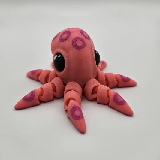 3D Printed Articulating Blue-Ringed Octopus Figurine Great Gift and Desk Figure