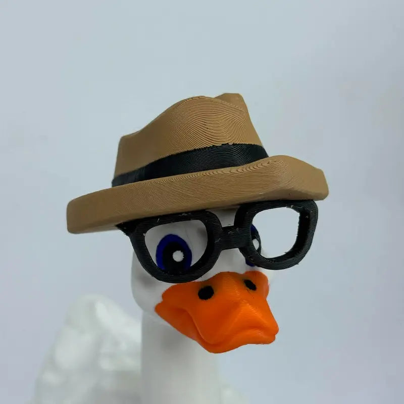 8-Inch 3D Printed Goose Figurine with Interchangeable Outfits, Shoes & Boots
