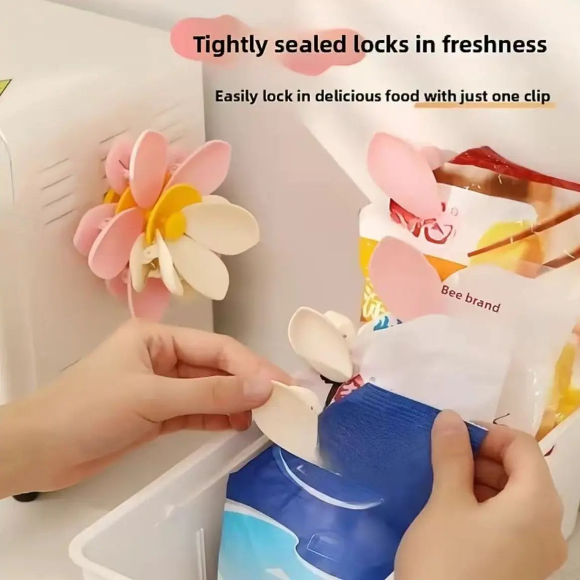 3D Lotus Magnetic Seal Clips Set of 10, Dual Layer Petal Design, Strong Magnetic Hold, Kitchen Moisture Proof, Snack Bag Sealer, File Folder, Refrigerator Magnet, Magnet Clips For Fridge