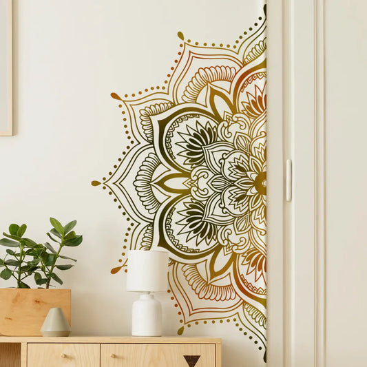 Big size Mandala Wall Decal Boho Flower Wall Stickers Decorative Wall Sticker for Living Room Bedroom Headboard Yoga Home Decor(Waterproof), Flower Design, Artistic Floral, Floral Wall Decals, Vinyl Wall Stickers, Flower Decals For Walls