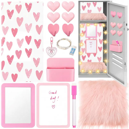 School Locker Decorations Accessories Back to School Essential with Locker Magnetic Wallpaper Mirror Rug Shelf Organizer Whiteboard Marker Pen Holder Magnets Other Accessories Suitable for Various Ages First Day of School Locker Decorations
